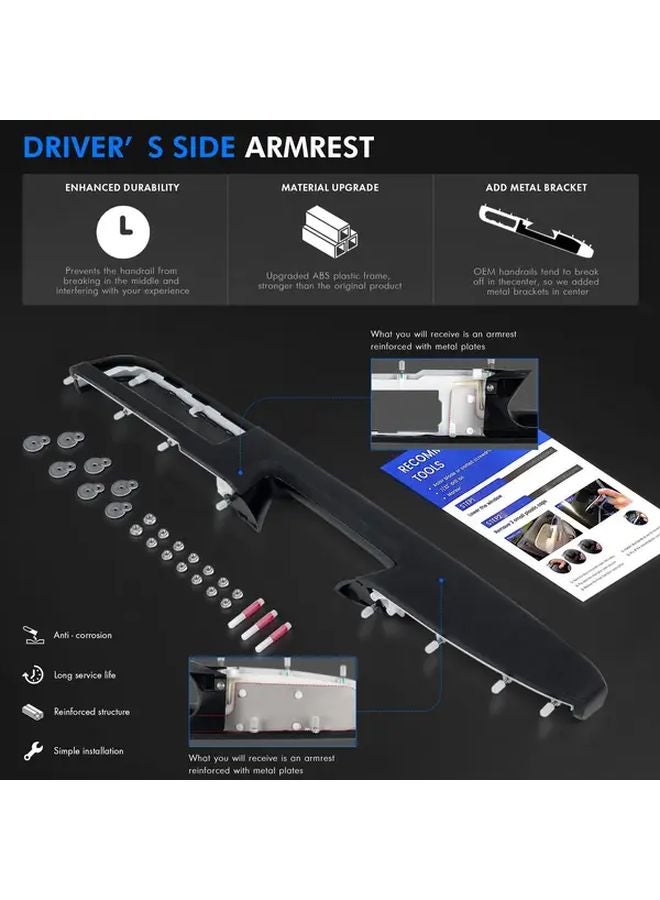 Driver Side Black Armrest Repair Kit For Chevy Silverado Suburban Tahoe Avalanche GMC Sierra Yukon 2010 2014 - Image 4